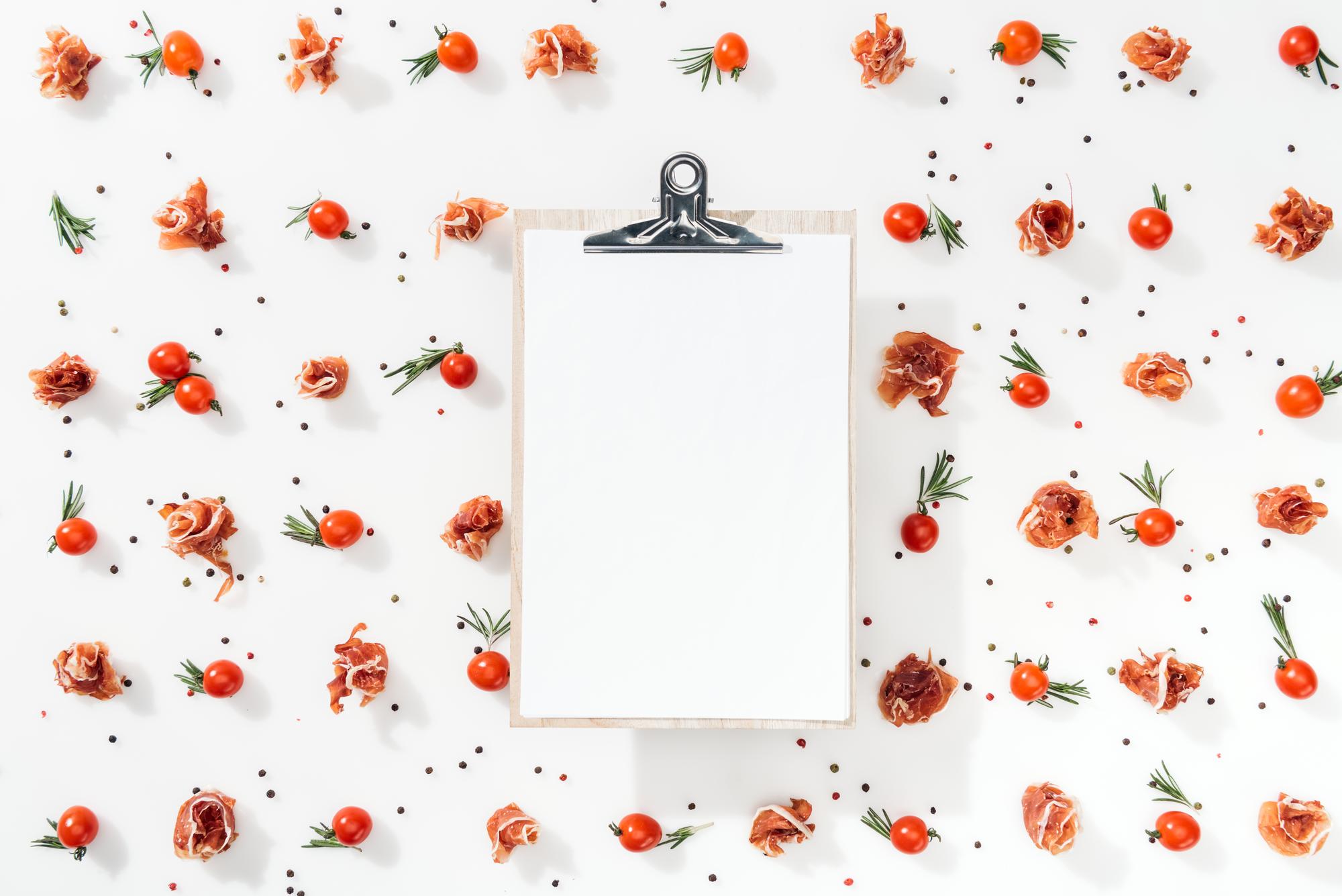 Sample of experimental seasonal menu cards
